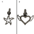 Pave Diamond Angel Wing Heart Charm, (DCH-93)